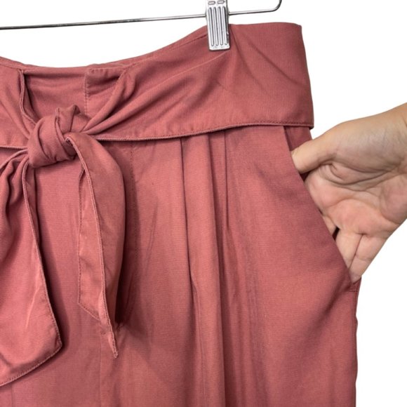 CARTONNIER BY ANTHROPOLOGIE | Dusty Rose Kingsley Belted Pants | Size 4 - Picture 4 of 11
